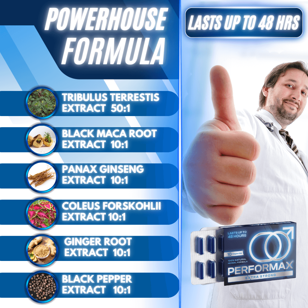 Performax - Natural Herbal Sexual Enhancing Pills For Men - Apex Nutrition